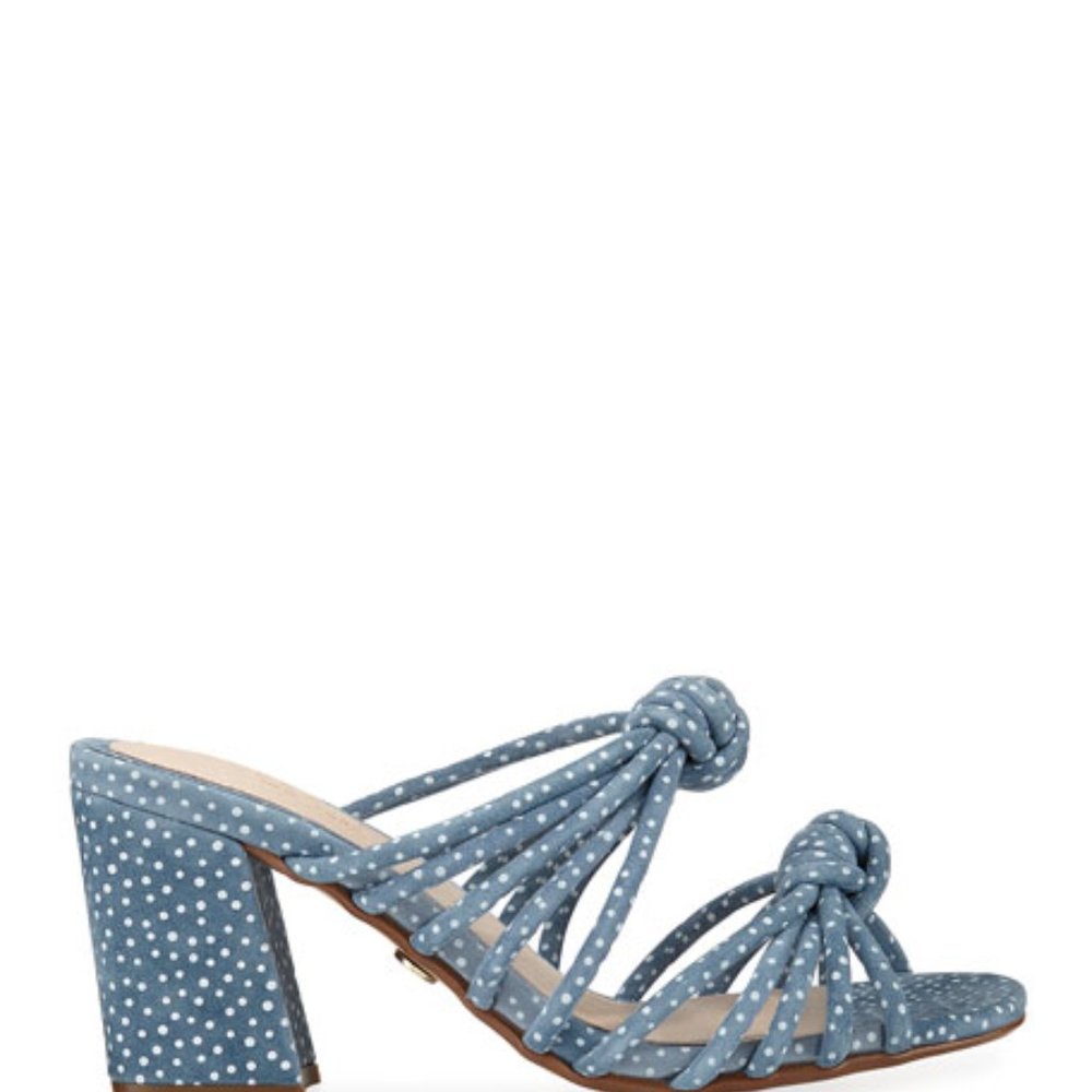 Cecelia New York Harper Blue Knotted Suede Mule